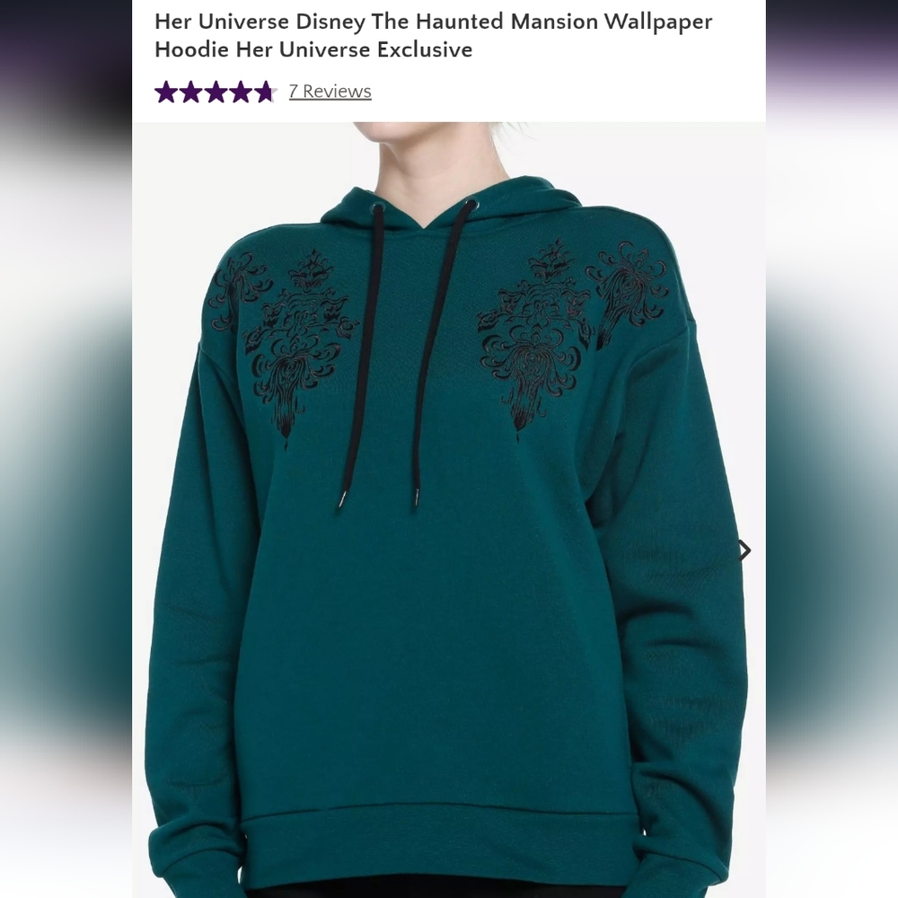 Her Universe Disney's The Haunted Mansion Wallpaper Green Hoodie
